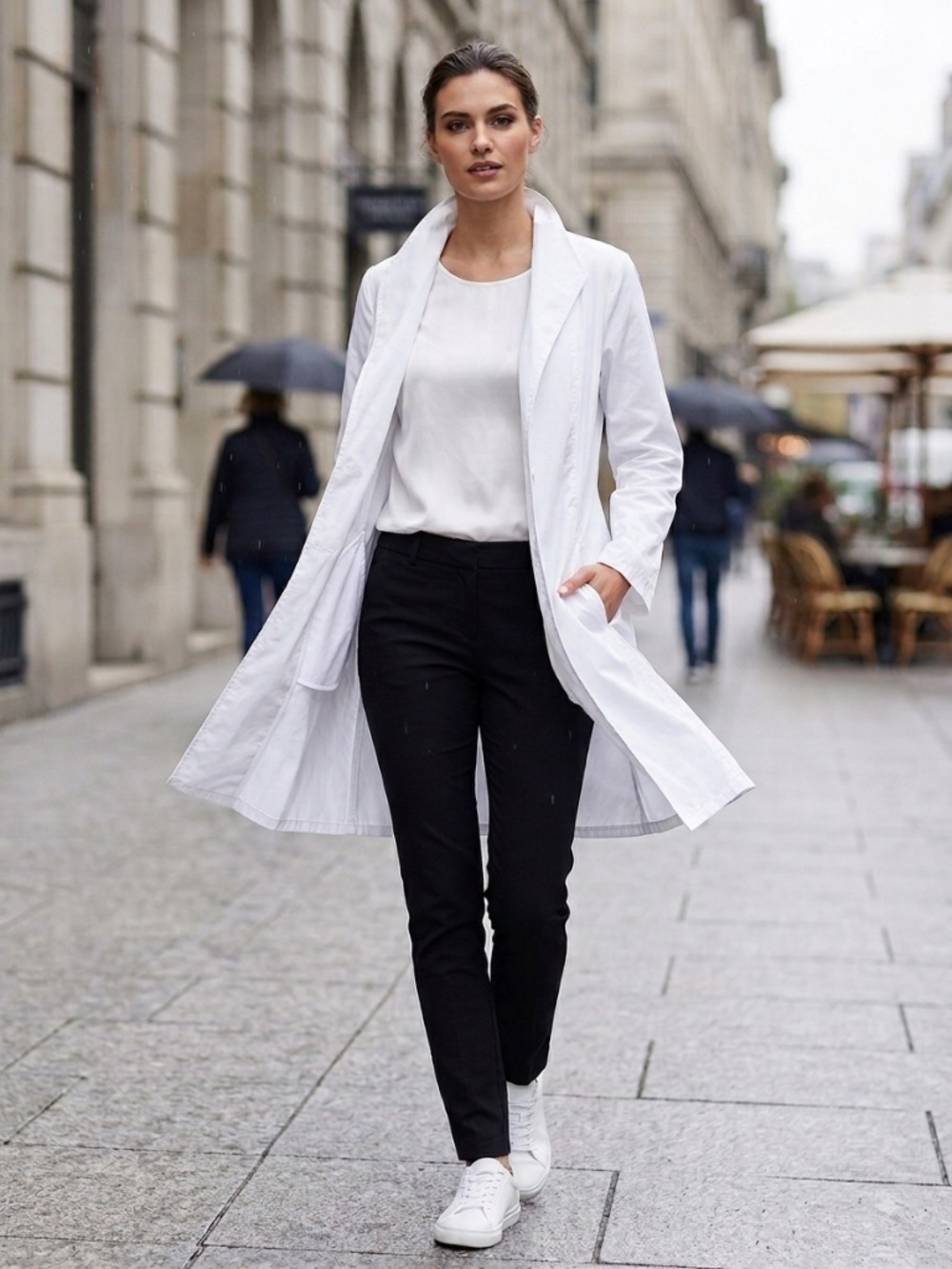 Estelle and Finn White Unlined Raincoat Size 6